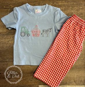 Boy’s Farm Life Embroidered Pant Set