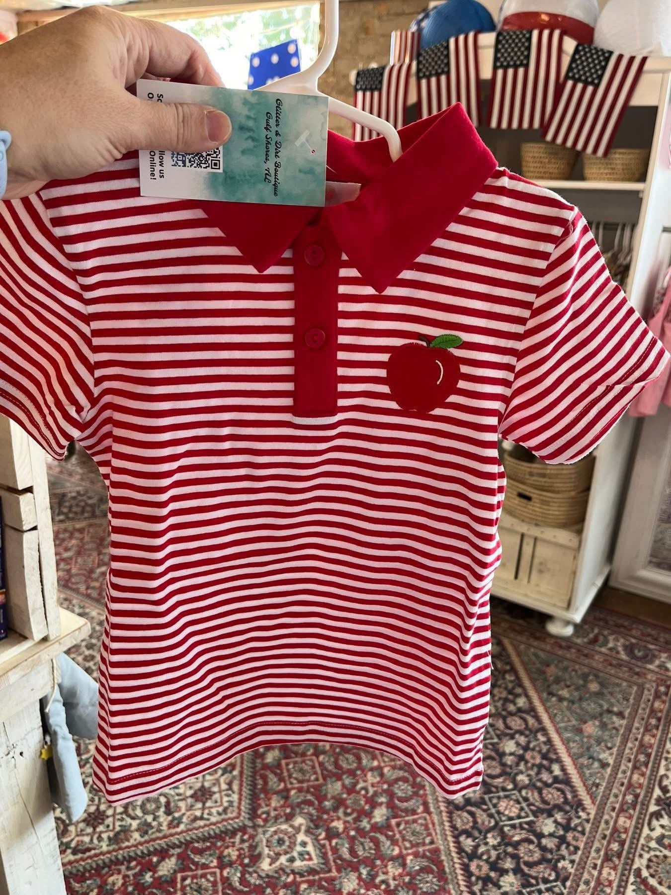 Boy’s Embroidered Apple Polo