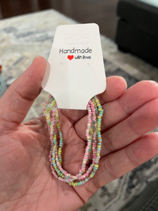Pink/Green Multi Bracelet Stack