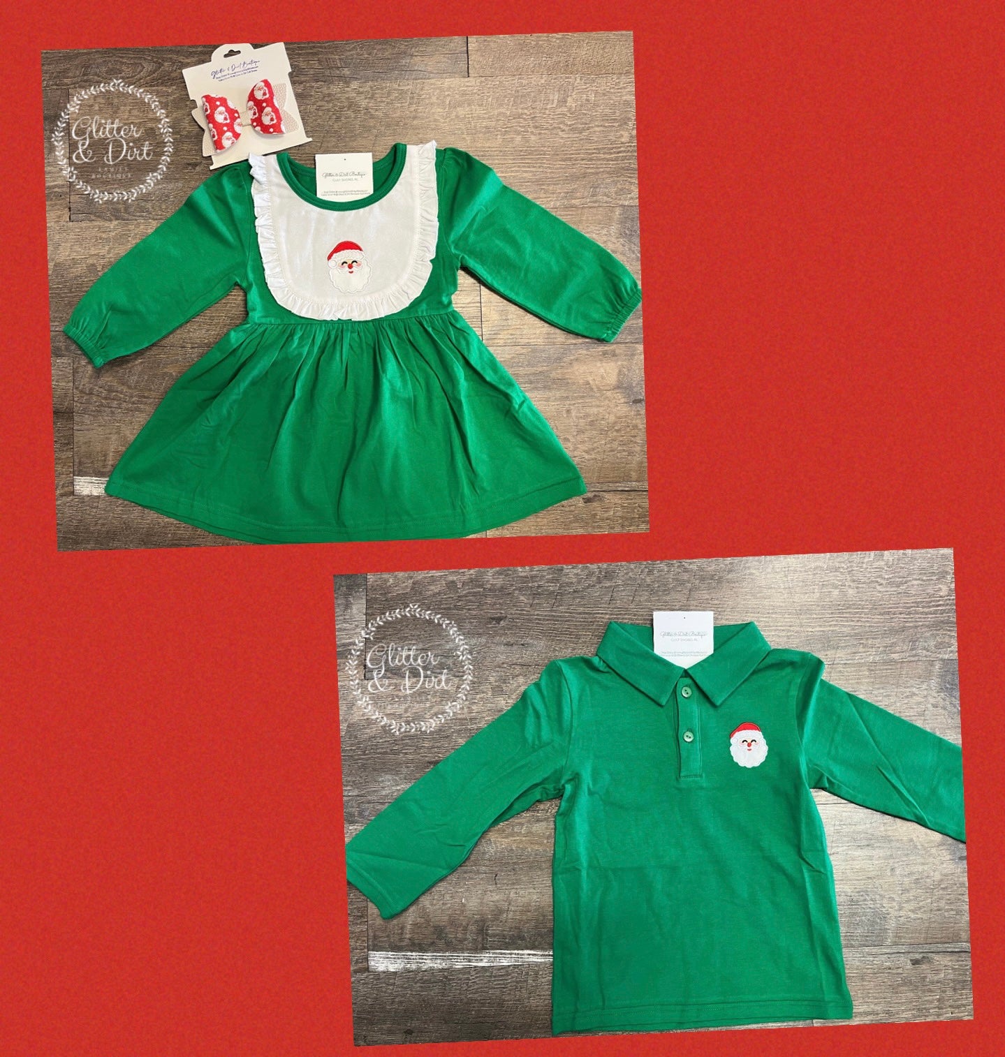 Boy’s Appliqué Santa Polo