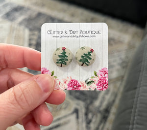 Painted Tree Earrings