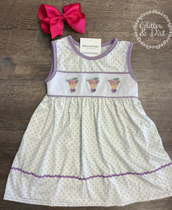 Embroidered Polka Dot Bouquet Dress