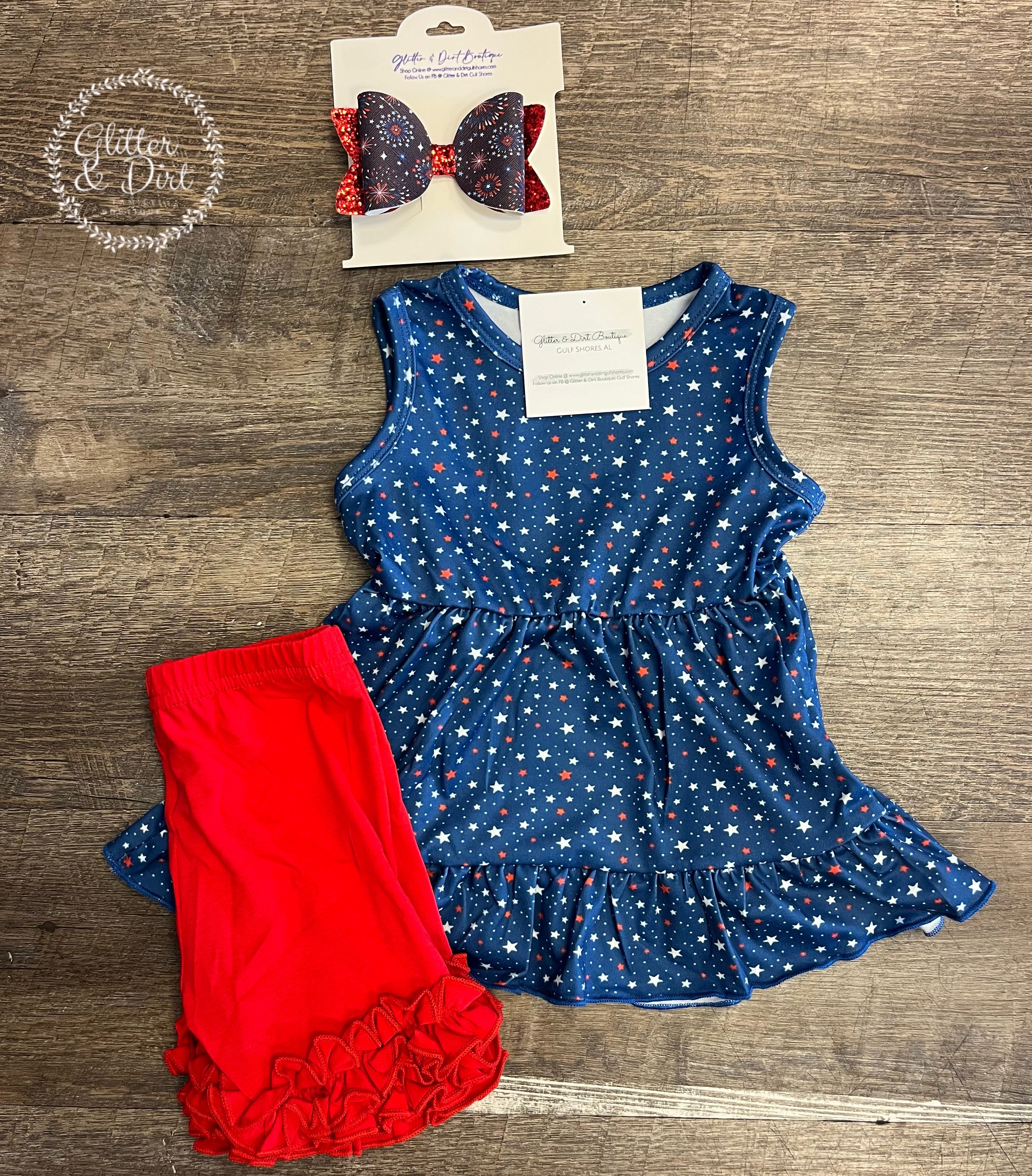 Patriotic Star Peplum Tank Set