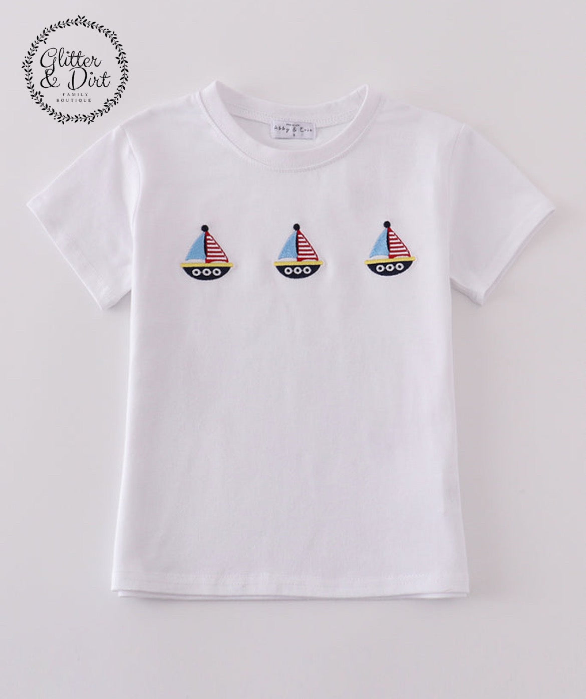Boy’s Embroidered Sailboat Tee