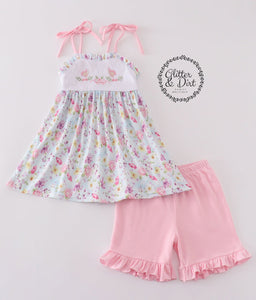 Embroidered Floral Butterfly Set
