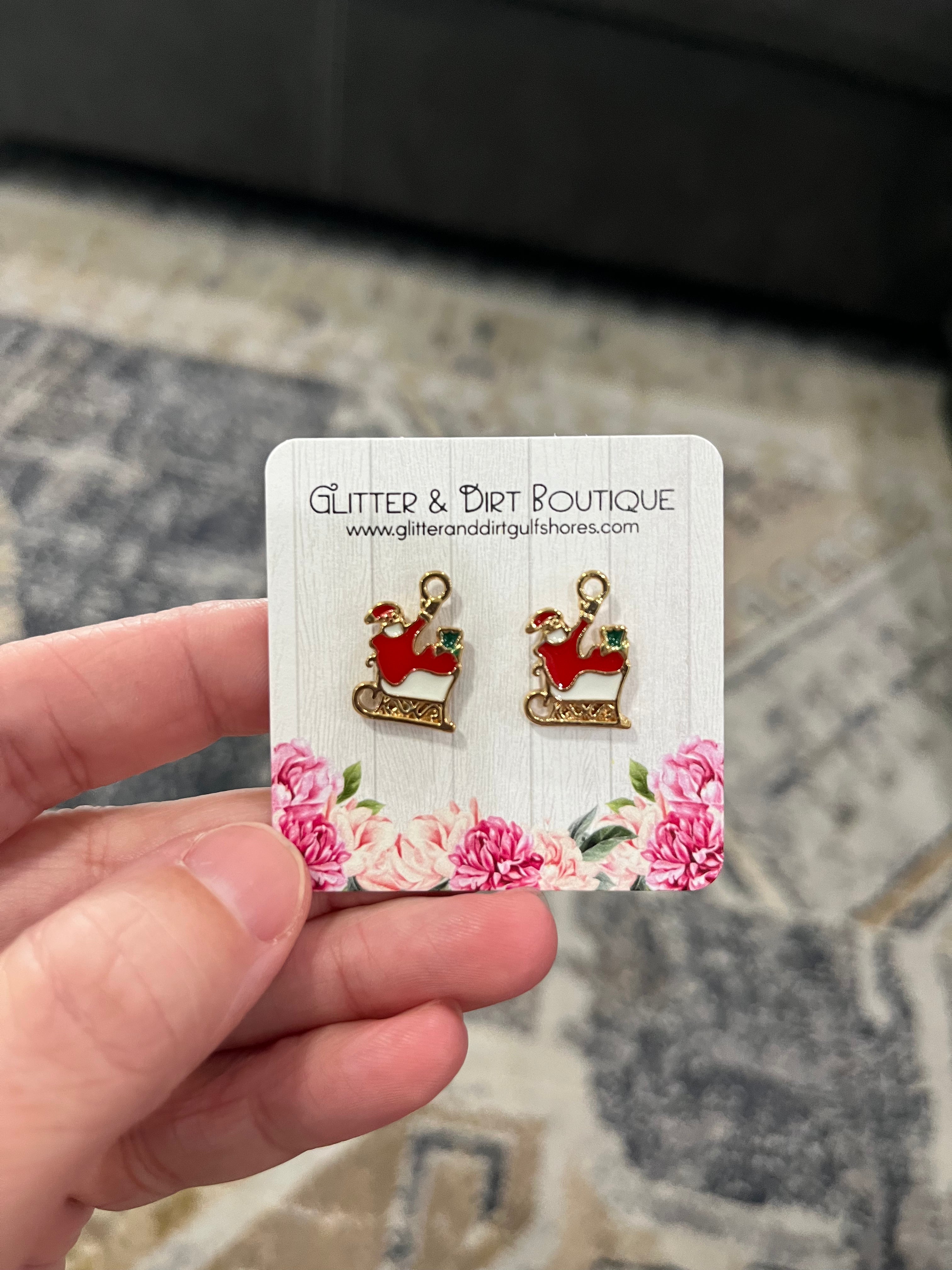 Santa Sleigh Earrings