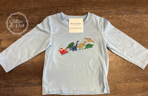 Embroidered Dino Christmas Tee