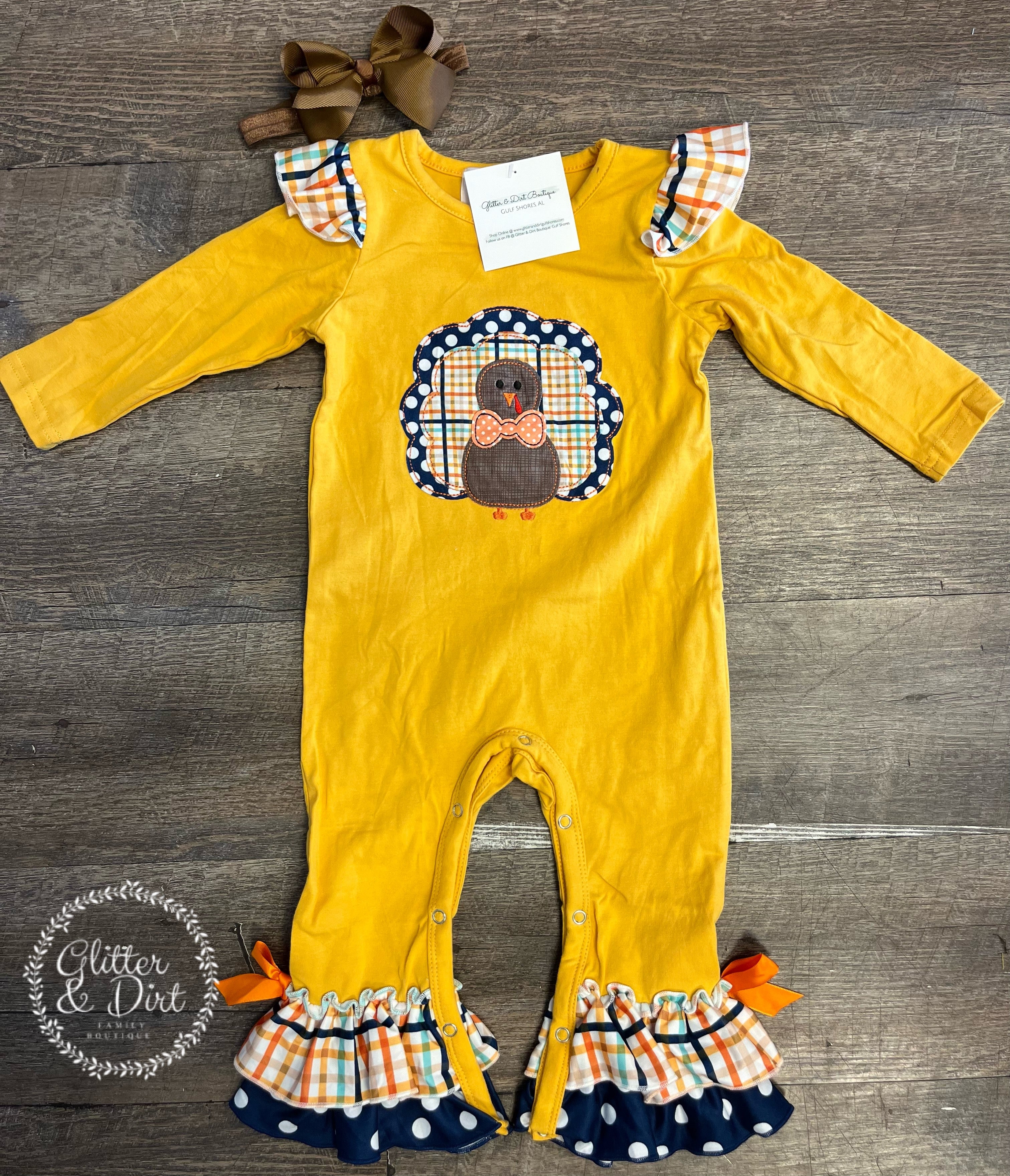 Mustard Turkey Romper
