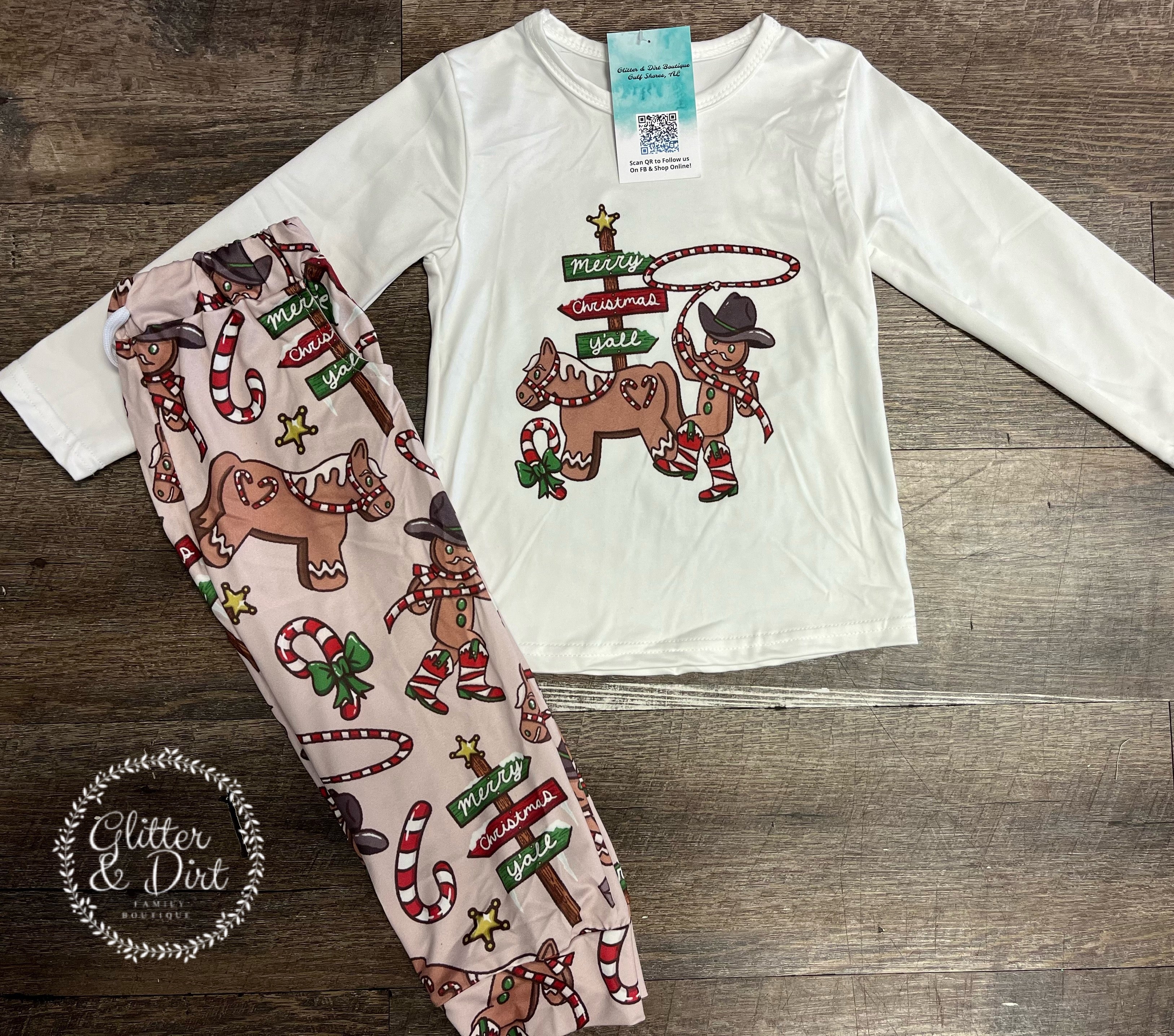 Boy’s Gingerbread Cowboy Jogger Set