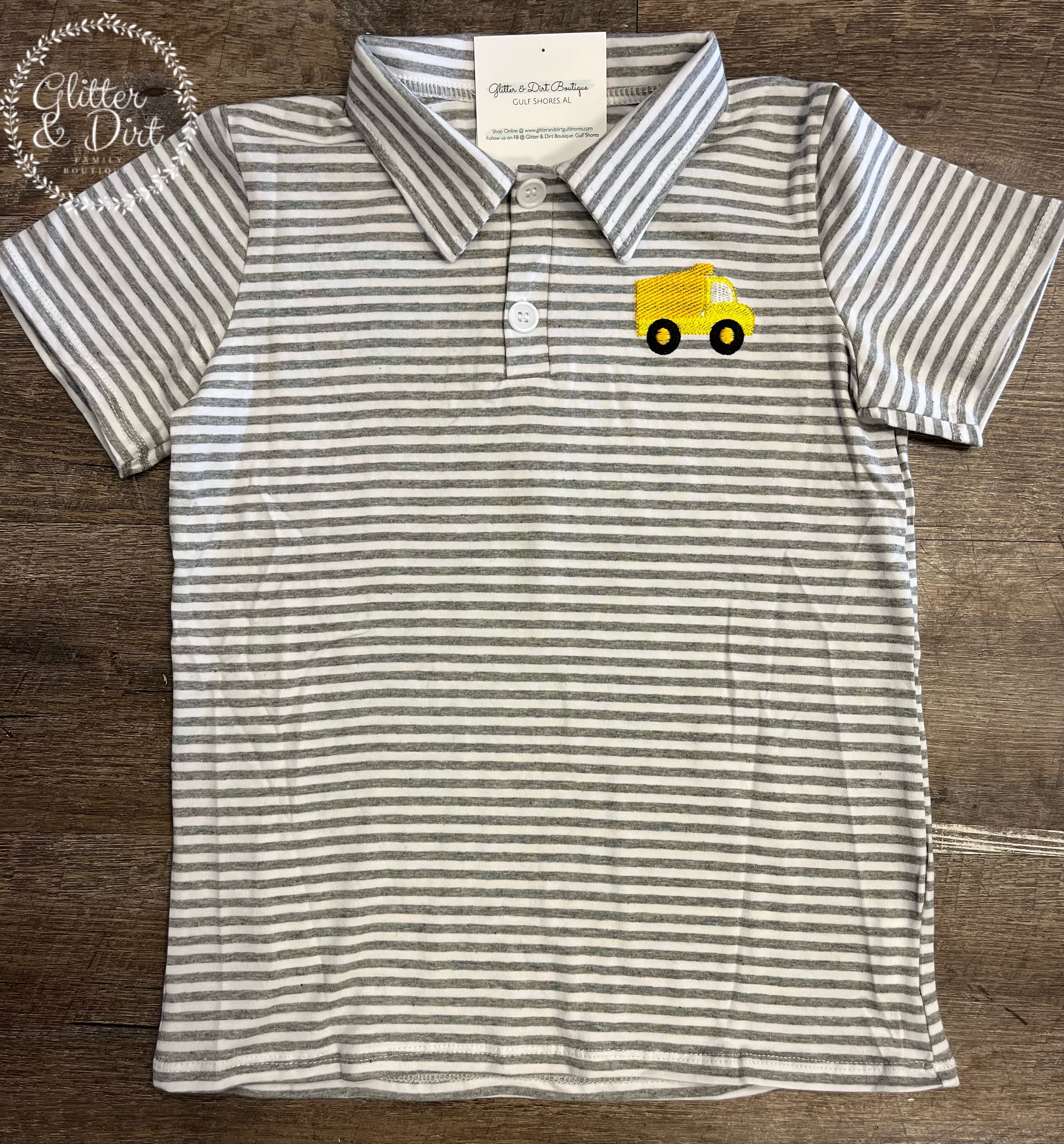Boy’s Embroidered Dump Truck Polo