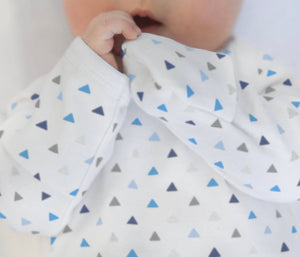 Blue Tiny Triangles Baby Gown