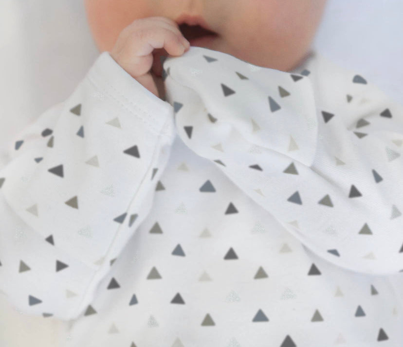 Grey Tiny Triangles Baby Gown