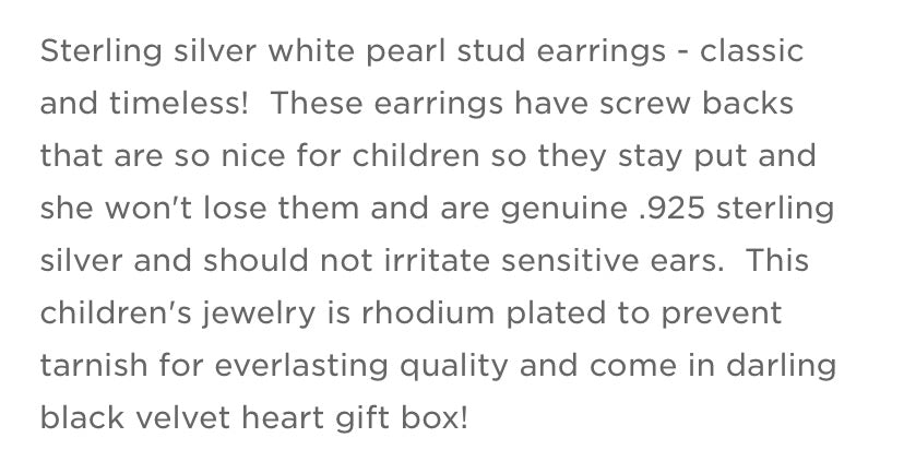 Cherished Moments Screw Back Sterling Silver Earrings